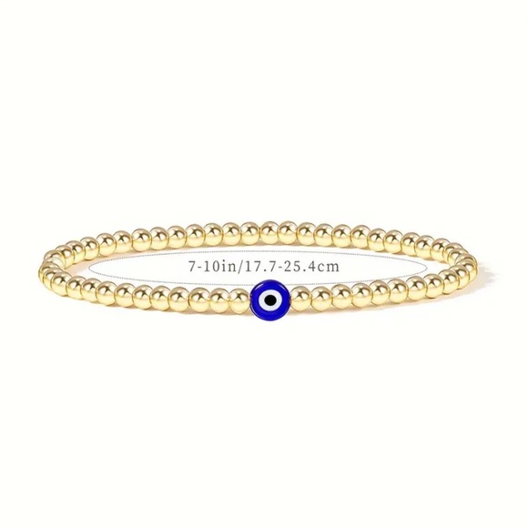 Evil Eye Luck Bracelet Ladies Fashion Stacking Bracelet Elastic Adjustable - Picture 5 of 5